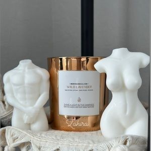 His & Hers White Avocado Cucumber soap bars female figurine gift nudist body